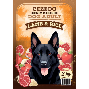 CEZZOO Hipoallergén Kutya Felnőtt Bárány & Rizs 3kg