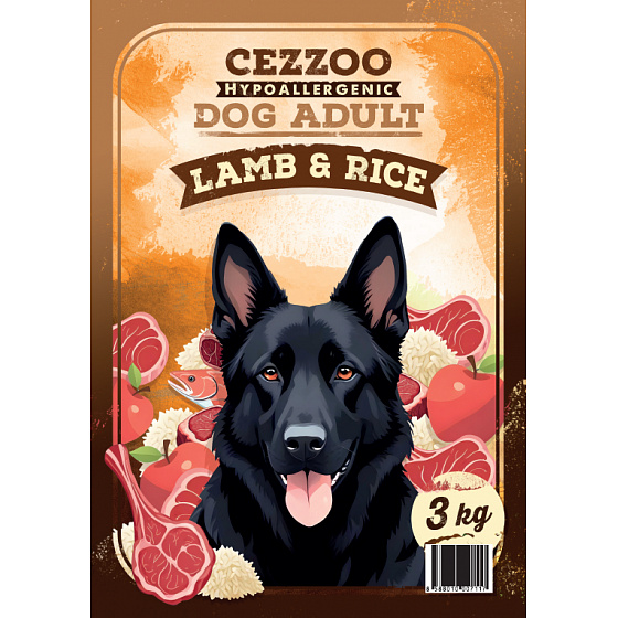 CEZZOO Hipoallergén Kutya Felnőtt Bárány & Rizs 3kg