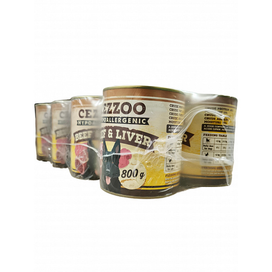 CEZZOO Hypoallergenic Marha és Máj 800g Mennyiség: 7 + 1 ingyen