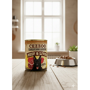 CEZZOO Hipoallergén Marha és Máj 800g